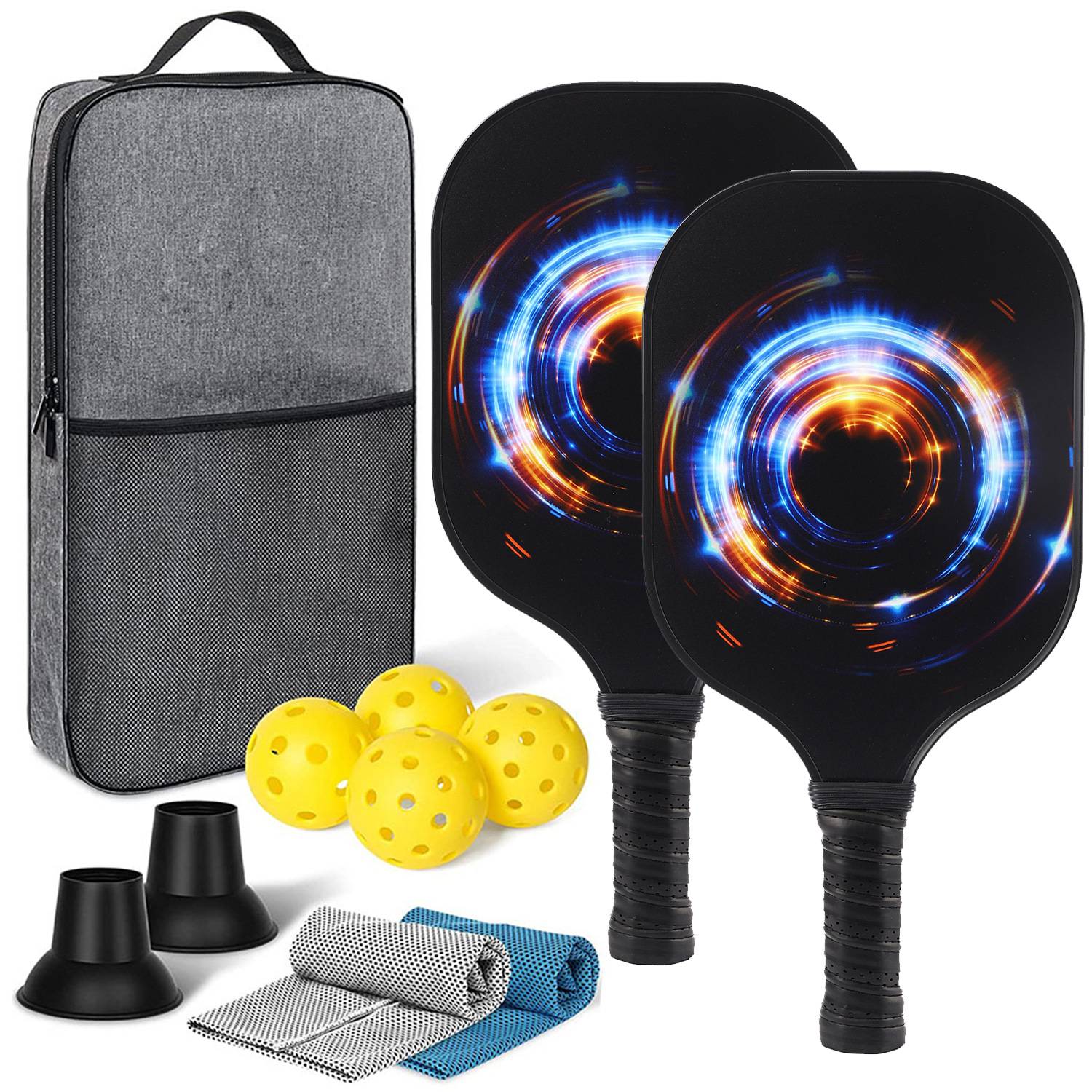 [Ultra-Light match-level carbon fiber-7] Double shot+4 ball+backpack+two sweat towels+two pickups